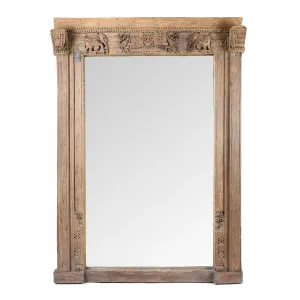 Teak Elephant Door Mirror From Saurashtra - 18thC (143 x 200cm)