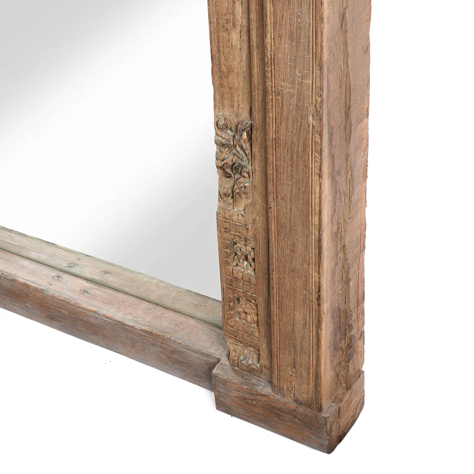 Teak Elephant Door Mirror From Saurashtra - 18thC (143 x 200cm)