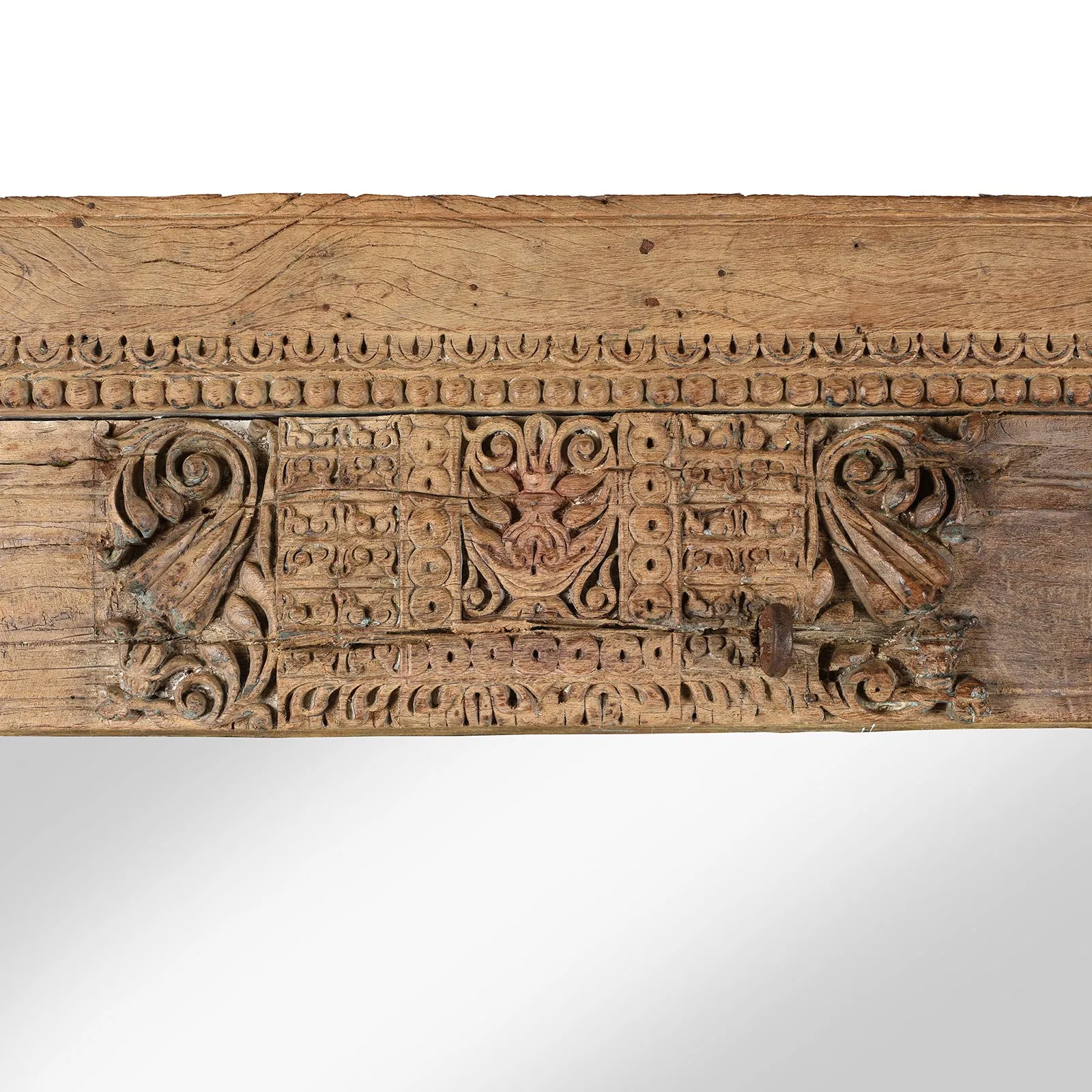 Teak Elephant Door Mirror From Saurashtra - 18thC (143 x 200cm)