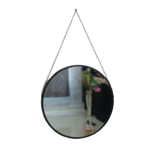 TINITALO Quality Glass Metal Frame Round Wall Mirror Royal Mirror Home Decorative Mirror Modern Mirror Living Room Mirror Wall Mirror Bathroom Mirror Size 24x24 inches Color Black MF 32