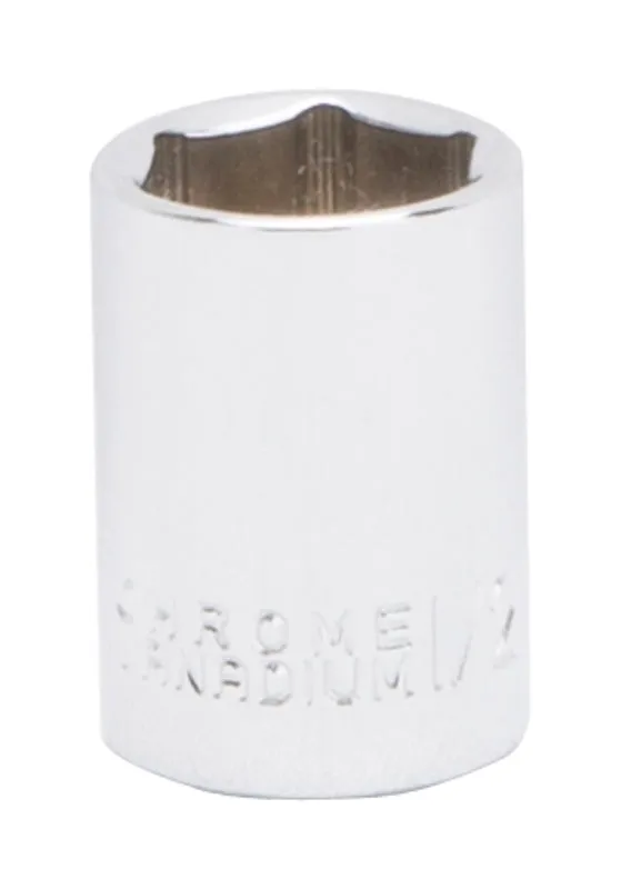 Vulcan MT6485775 Drive Socket, 1/2 in Socket, 1/4 in Drive, 6-Point, Chrome Vanadium Steel, Chrome :EA: QUANTITY: 1