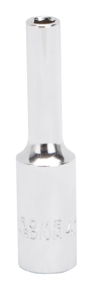 Vulcan MT6487800 Drive Socket, 4 mm Socket, 1/4 in Drive, 6-Point, Chrome Vanadium Steel, Chrome :EA: QUANTITY: 1
