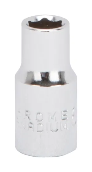 Vulcan MT6488936 Drive Socket, 6 mm Socket, 1/4 in Drive, 6-Point, Chrome Vanadium Steel, Chrome :EA: QUANTITY: 1