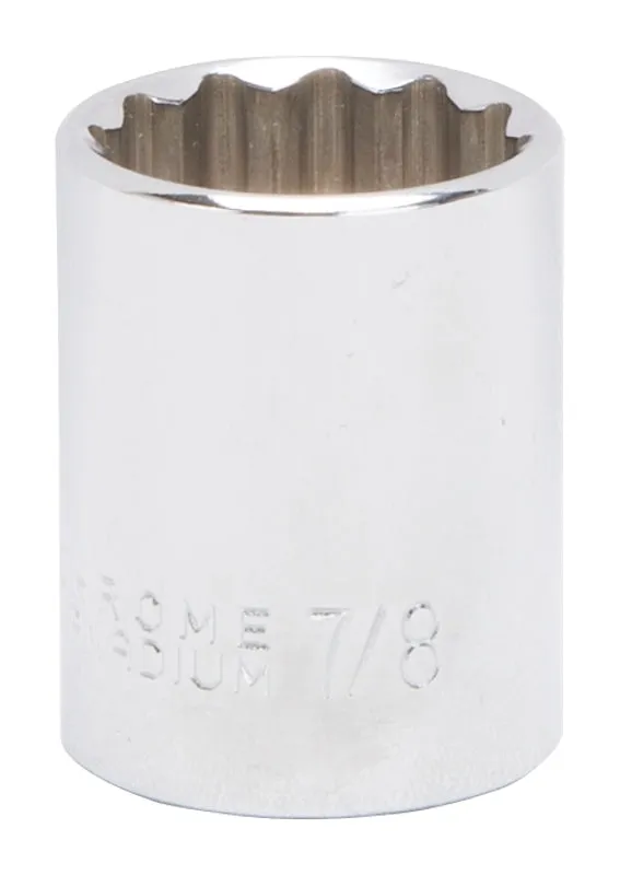 Vulcan MT6517445 Drive Socket, 7/8 in Socket, 1/2 in Drive, 12-Point, Chrome Vanadium Steel, Chrome :EA: QUANTITY: 1