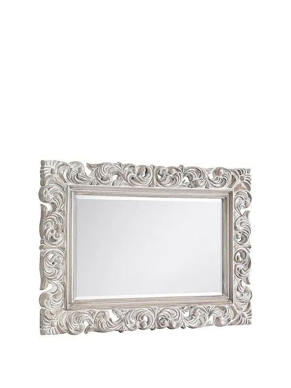 Wall MirrorWoodIdea Wall Mirror New Desing Hand Carving Mirror Frame Carved Mirror Frame | Mirror Frame Wooden Antique Only Frame with Out Mirror
