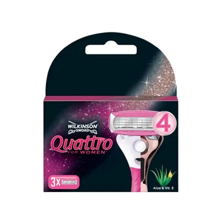 Wilkinson Sword Quattro for Women Replacement Shaving Blades (3 Pack)